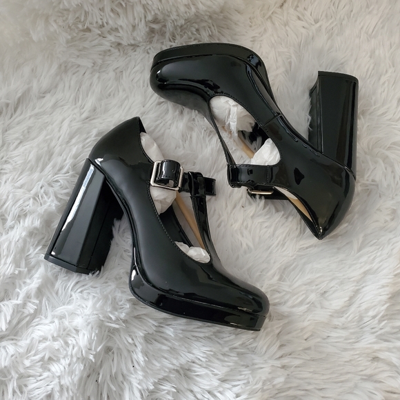 Madden Girl Black Patent Platforms - Picture 2 of 5